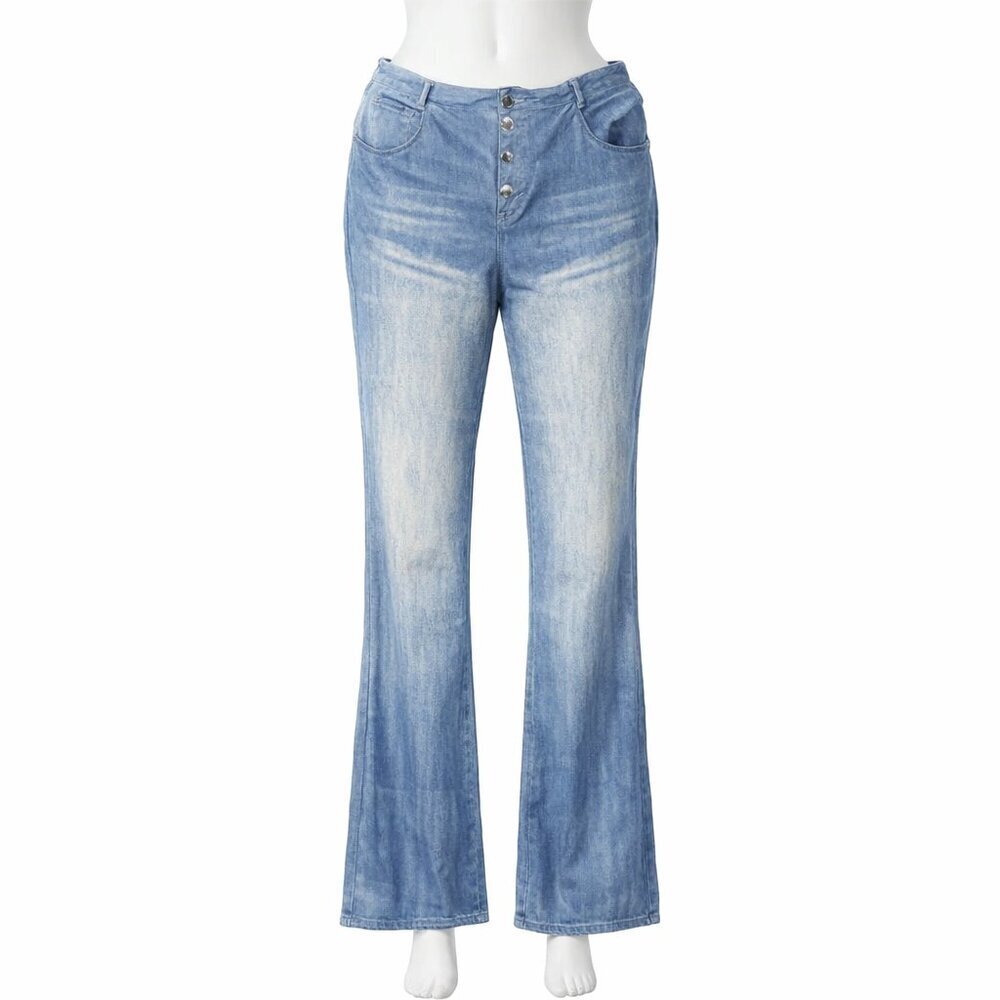 Stylish Blue Stretcchy Women's Jeggings Size 3xl